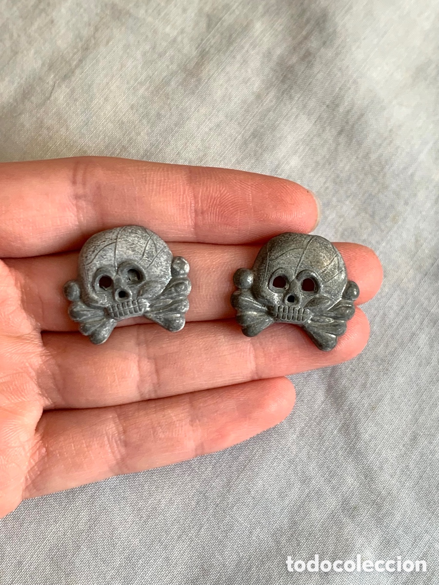 Militaria: ALEMANIA CALAVERAS ORIGINALES PANCER PARA CUELLO II GUERRA MUNDIAL