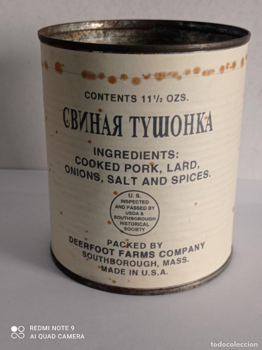 Militaria: Antigua lata de comida fabricada en U.S.A. - Foto 1