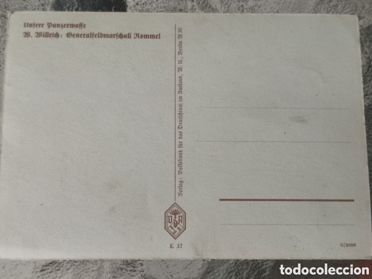 Militaria: Rommel willrich card - Foto 3