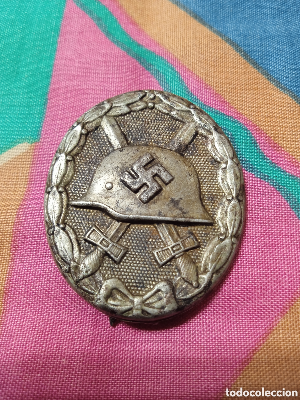 Militaria: TERCER REICH ALEMANIA 2&ordf; GUERRA MUNDIAL PLACA DE HERIDO ORIGINAL