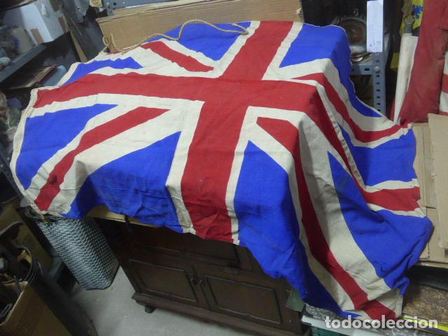 Militaria: Antigua gran bandera inglesa de Gran Breta&ntilde;a, epoca II Guerra Mundial. Original