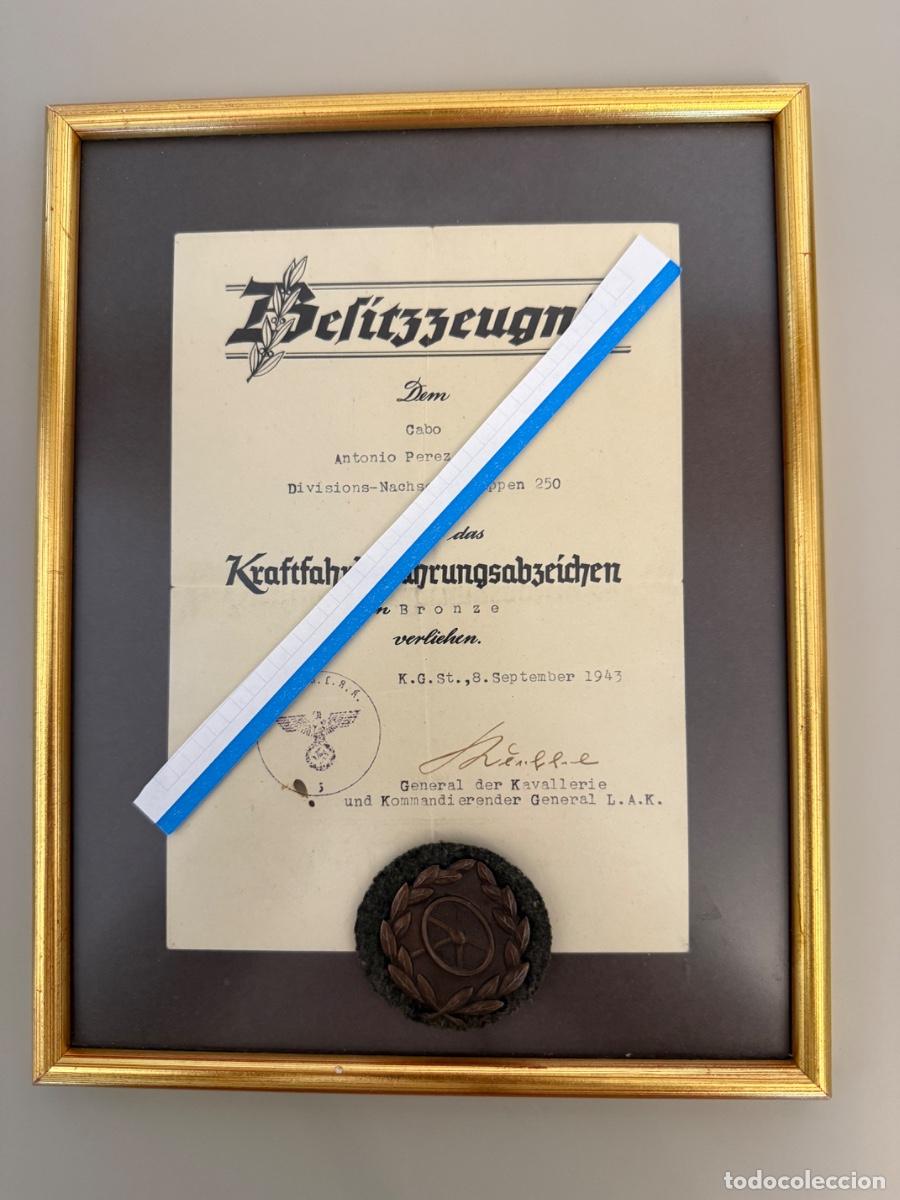 Militaria: Division Azul : Concesi&oacute;n y distintivo de conductores excombatiente Division Azul 250..