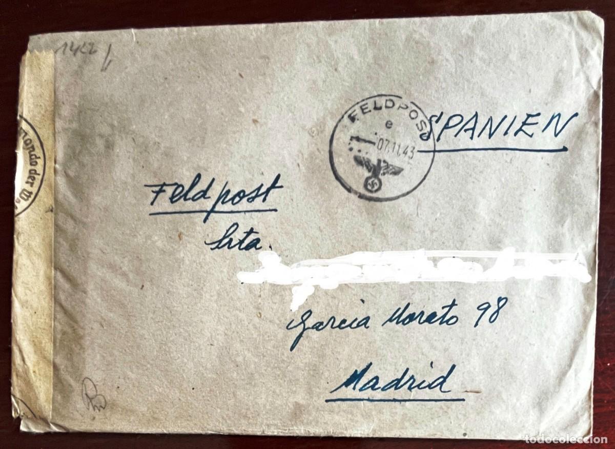 Militaria: CARTA, DIVISI&Oacute;N AZUL, FELDPOST, CAMPA&Ntilde;A DE RUSIA. SECCION DE ASALTO, ENVIADA POR UN VOLUNTARIO DE LA