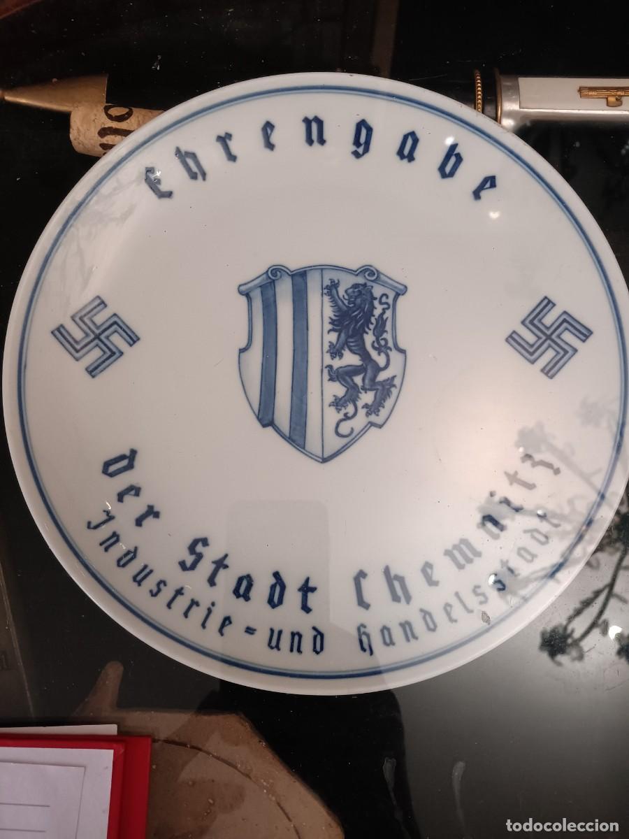 Militaria: Plato Meissen Ciudad de Chemnitz