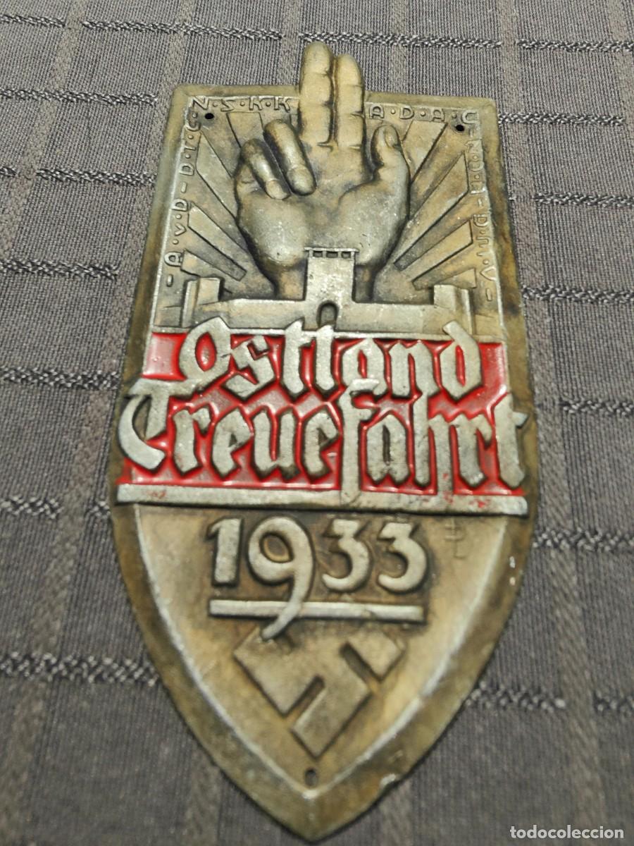 Militaria: Metal plate Plakette Ostland Treuefahrt 1933 110mm