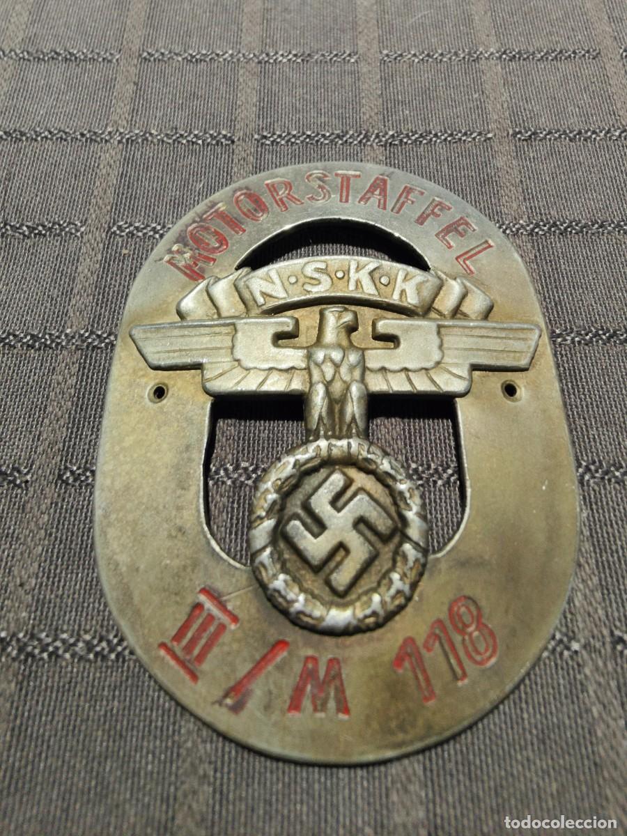 Militaria: Metal plate Plakette Motorstaffel NSKK 75mm