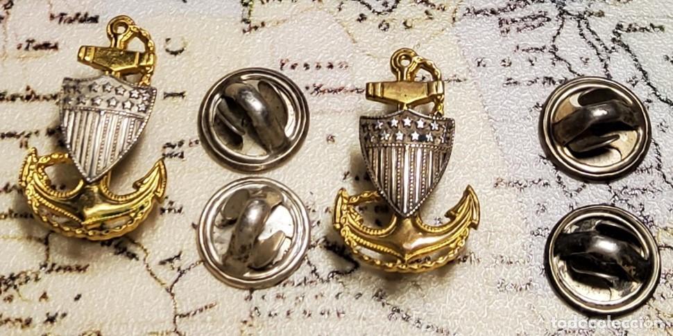 Militaria: DISTINTIVOS DE PLATA DE OFICIAL DE GUARDACOSTAS DE ESTADOS UNIDOS.2&ordf; GUERRA MUNDIAL.