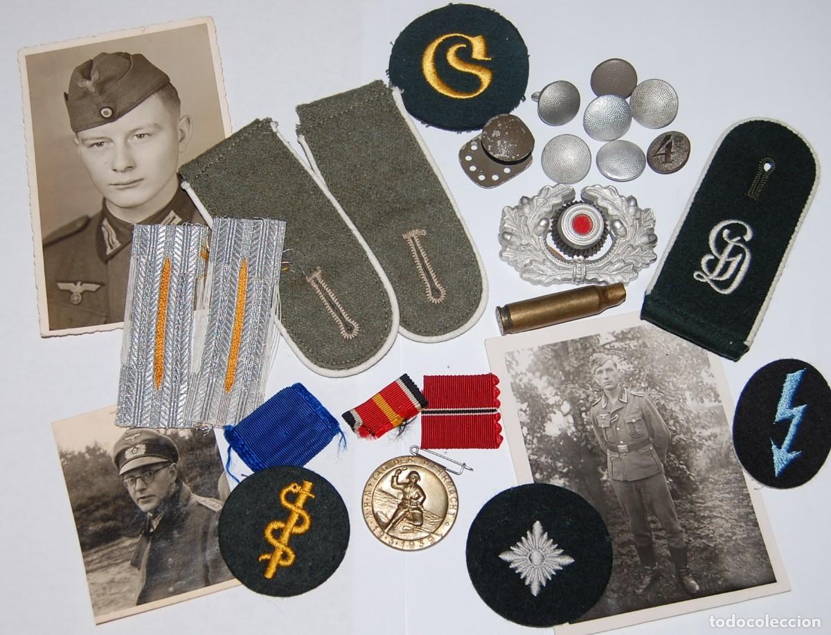 Militaria: LOTE CONJUNTO INSIGNIAS, COMPLEMENTOS Y FOTOGRAFIAS DE LA WEHRMACHT HEER - WWII