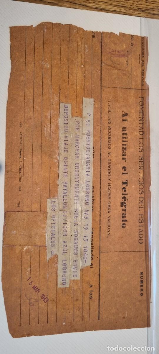Militaria: Militaria,telegrama division azul