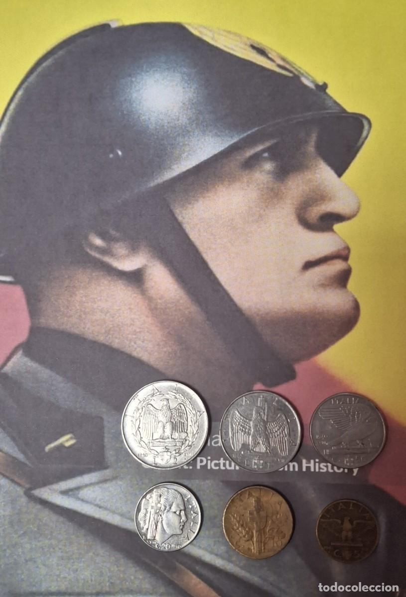 Military Antiques: LOTE 6 MONEDAS ITALIANAS EPOCA FASCISTA II GUERRA MUNDIAL