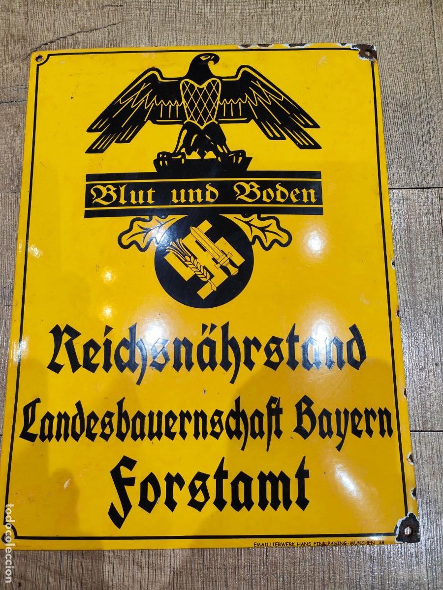 Militaria: Organizations EMAILLESCHIELD of Germany WW2 40cm x 30 cm