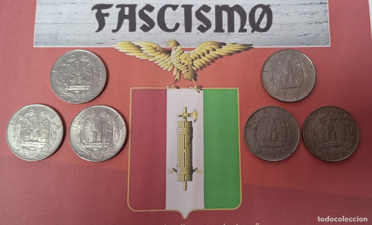 Militaria: LOTE 6 MONEDAS 2 LIRAS EPOCA FASCISTA II GUERRA MUNDIAL