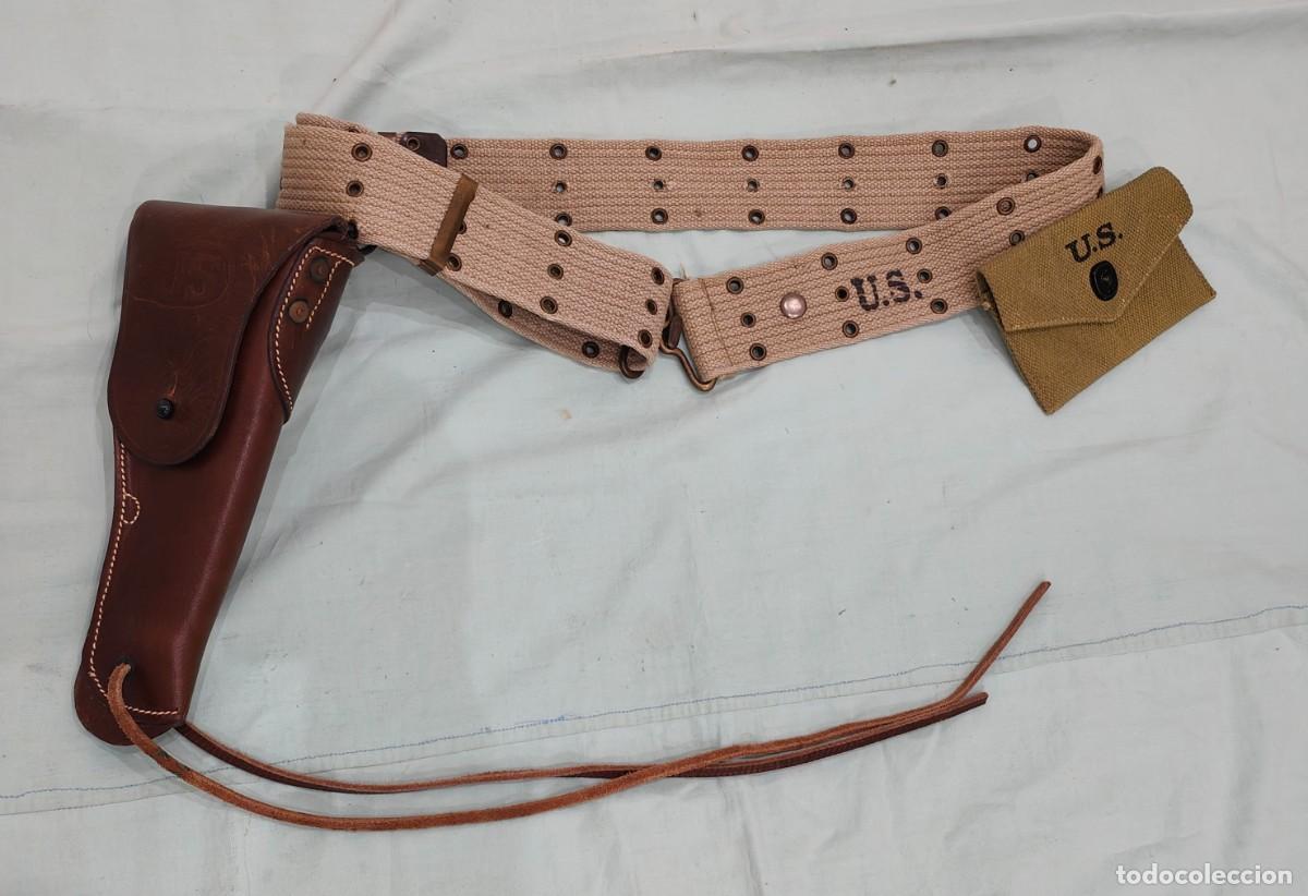 Militaria: Us Army ,2 Guerra ,cinto Americano con pistolera Colt y funda primeros auxilios
