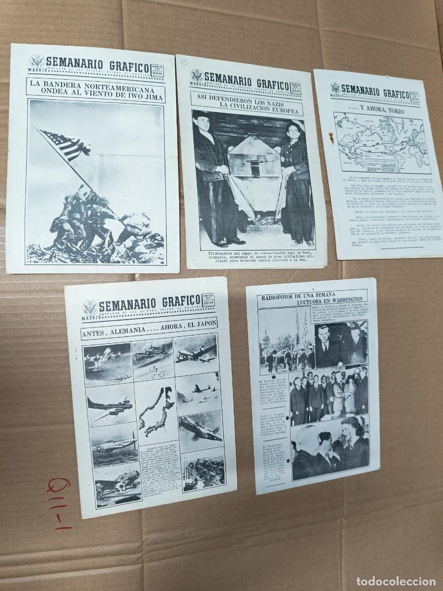 Militaria: LOTE 4 REVISTAS SEMANARIO GRAFICO DE 1945, EMBAJADA ESTADOS UNIDOS USA, SEGUNDA GUERRA MUNDIAL -P20