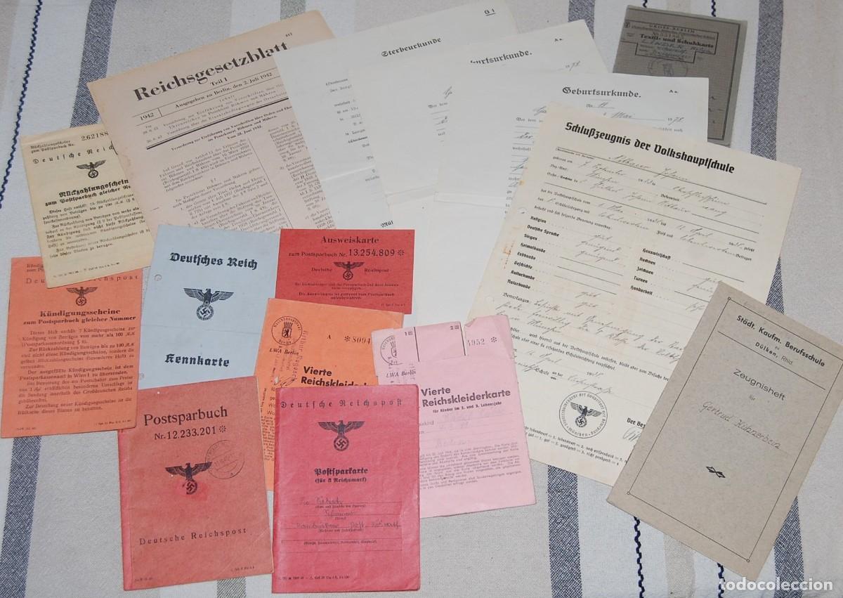 Militaria: CONJUNTO DOCUMENTOS CIVILES DEL TERCER REICH ALEM&Aacute;N - WWII