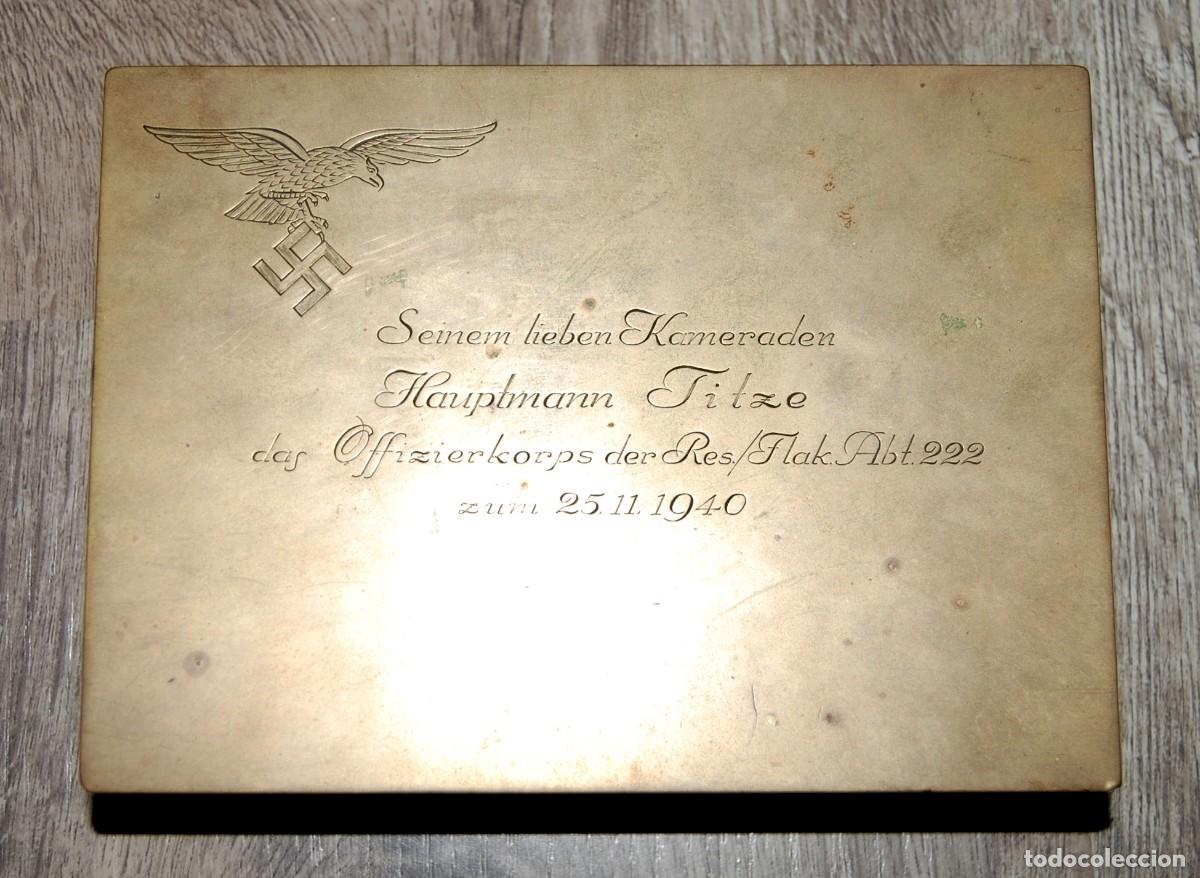 Militaria: CAJA DECORATIVA REGALO DE CAMARADAS DE CAPITAN DE REG. ANTIAEREO DE LA LUFTWAFFE