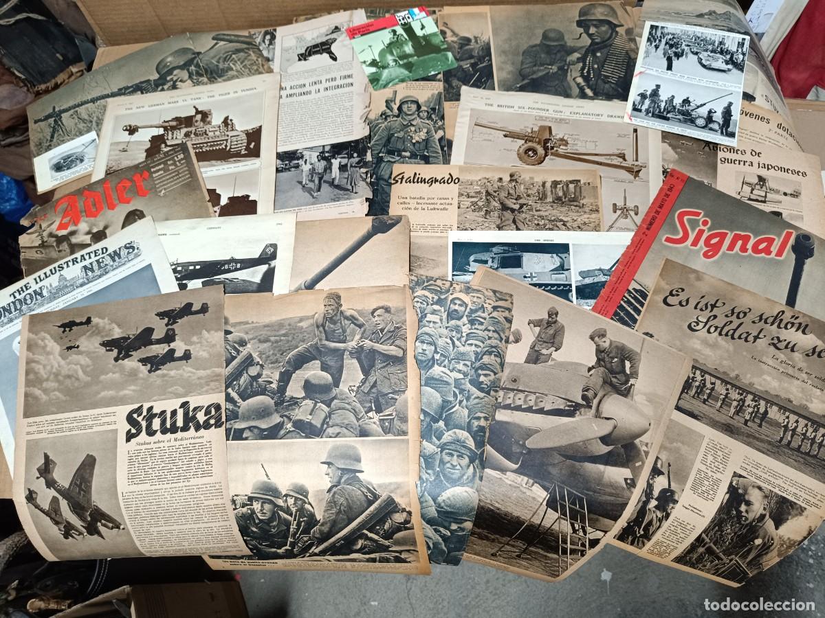 Militaria: LOTE DE ANTIGUOS RECORTES DE REVISTAS DE LA SEGUNDA GUERRA MUNDIAL - PLA