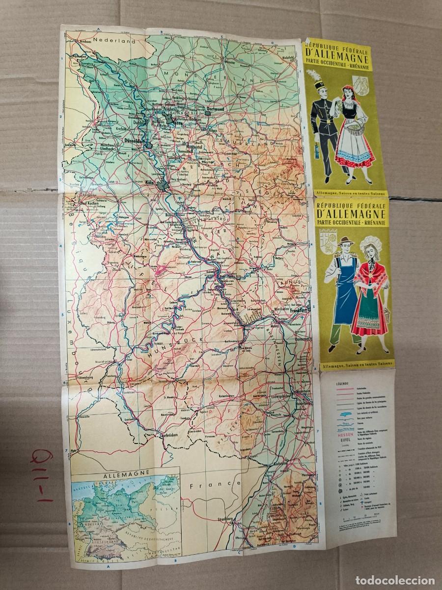 Militaria: ANTIGUO MAPA POSTER TURISTICO DE RENANIA, ALEMANIA AL FINAL DE SEGUNDA GUERRA MUNDIAL, RHEINLAND P24