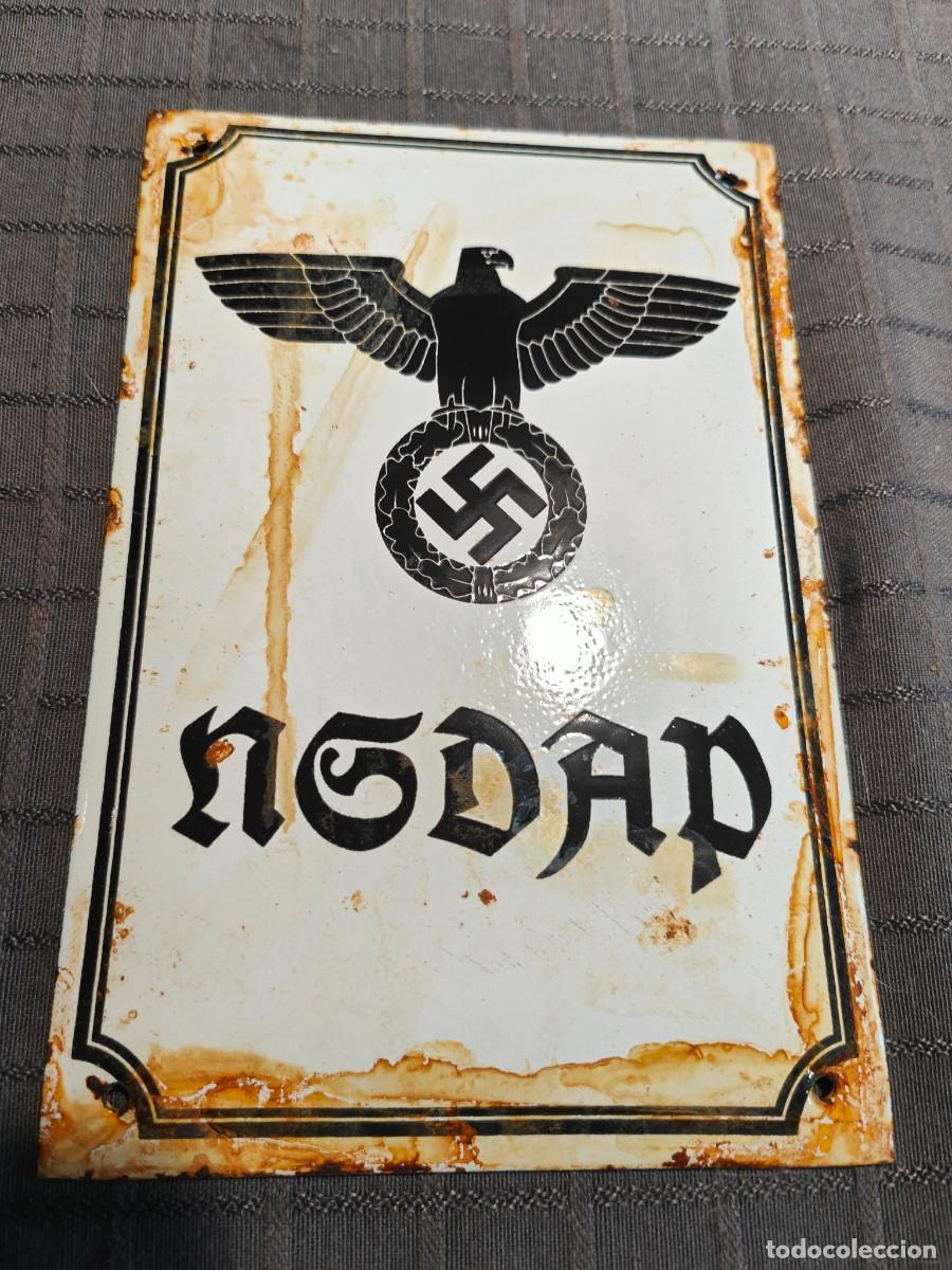 Militaria: Emailleschield NSDAP 18cmx12cm