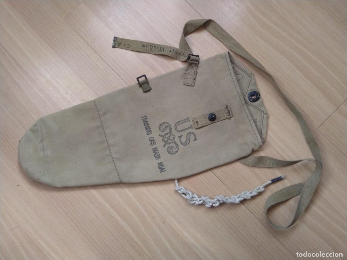Militaria: Bolsa m&aacute;scara antig&aacute;s US Army training gas mask bag M1A1