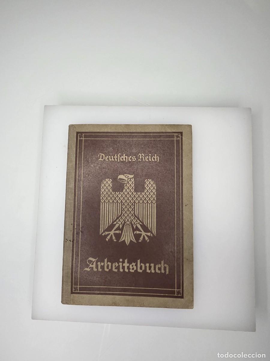 Militaria: Arbeitsbuch alem&aacute;n de Ludwig Ei&szlig;ler, B&ouml;bingen/Pfalz, con registros laborales