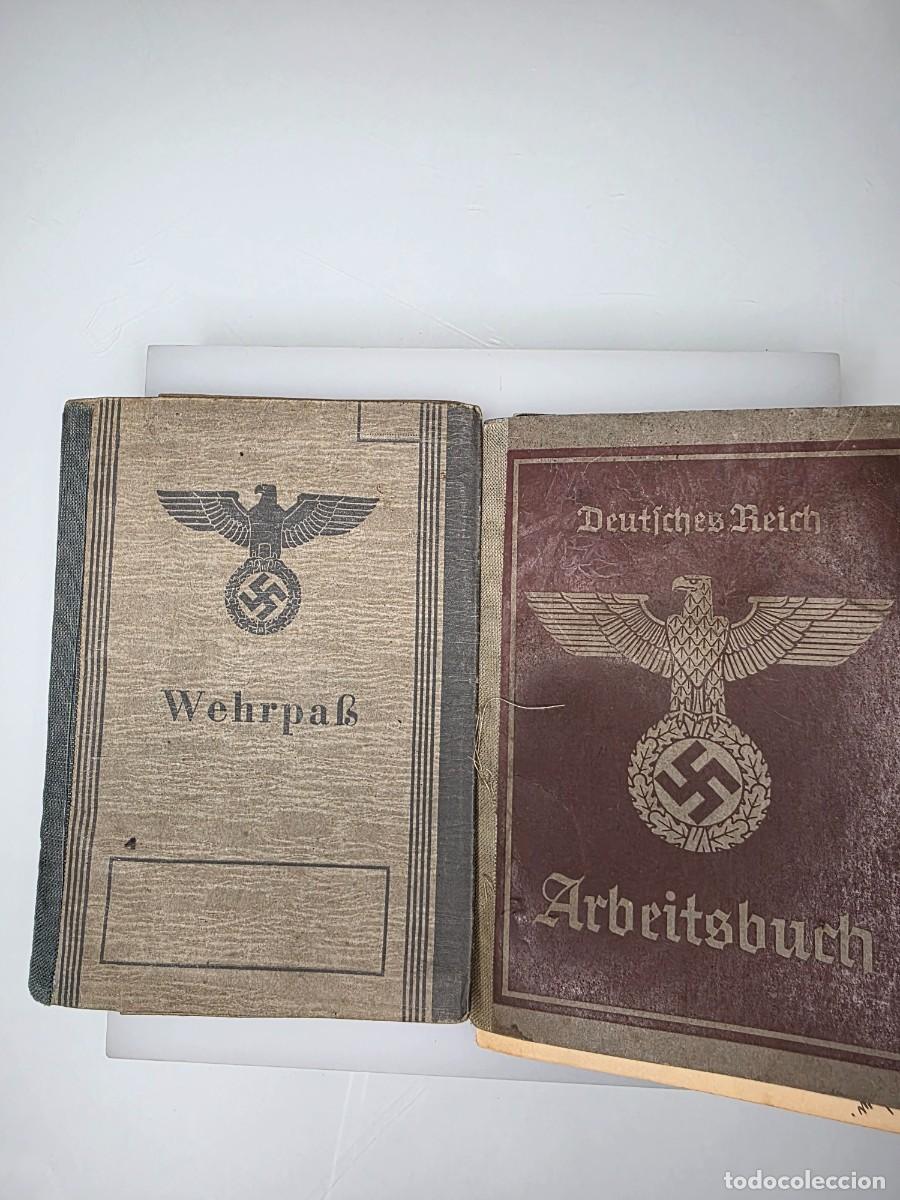 Militaria: Wehrpass de Jakob Meitinger con Arbeitsbuch y documentos RAD, Augsburg 1945