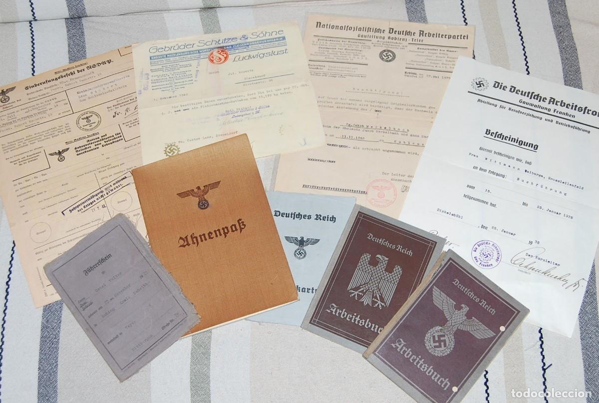 Militaria: LOTE DOCUMENTOS CIVILES DEL NSDAP Y ARBEITSFRONT - WWII
