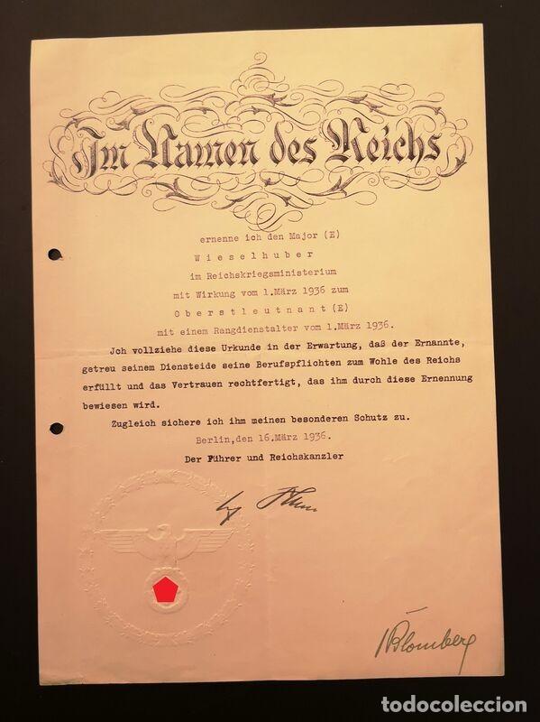Militaria: Firma / aut&oacute;grafo original de Adolf Hitler