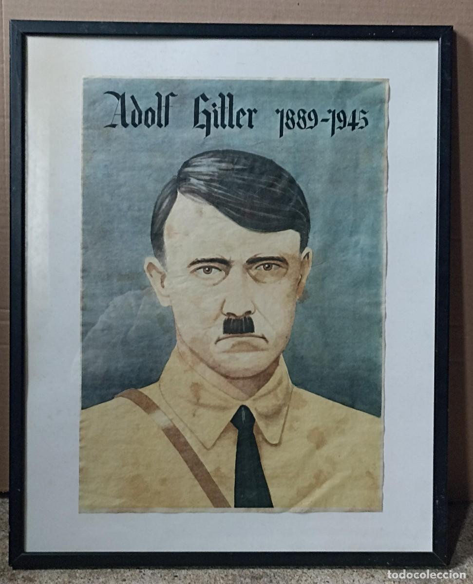 Militaria: L&aacute;mina cuadro, pintura Adolf Hitler 1889-1945 (III Reich Hitler- Nazi- Alemania) WWII