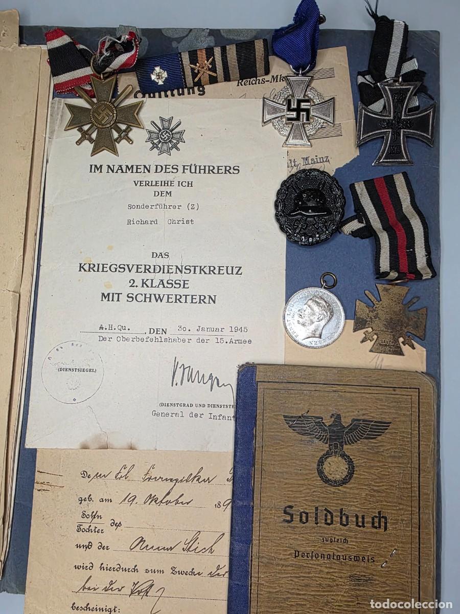Militaria: Archivo Richard Anton Christ: Soldbuch, medallas, documentos WWI/WWII y familia