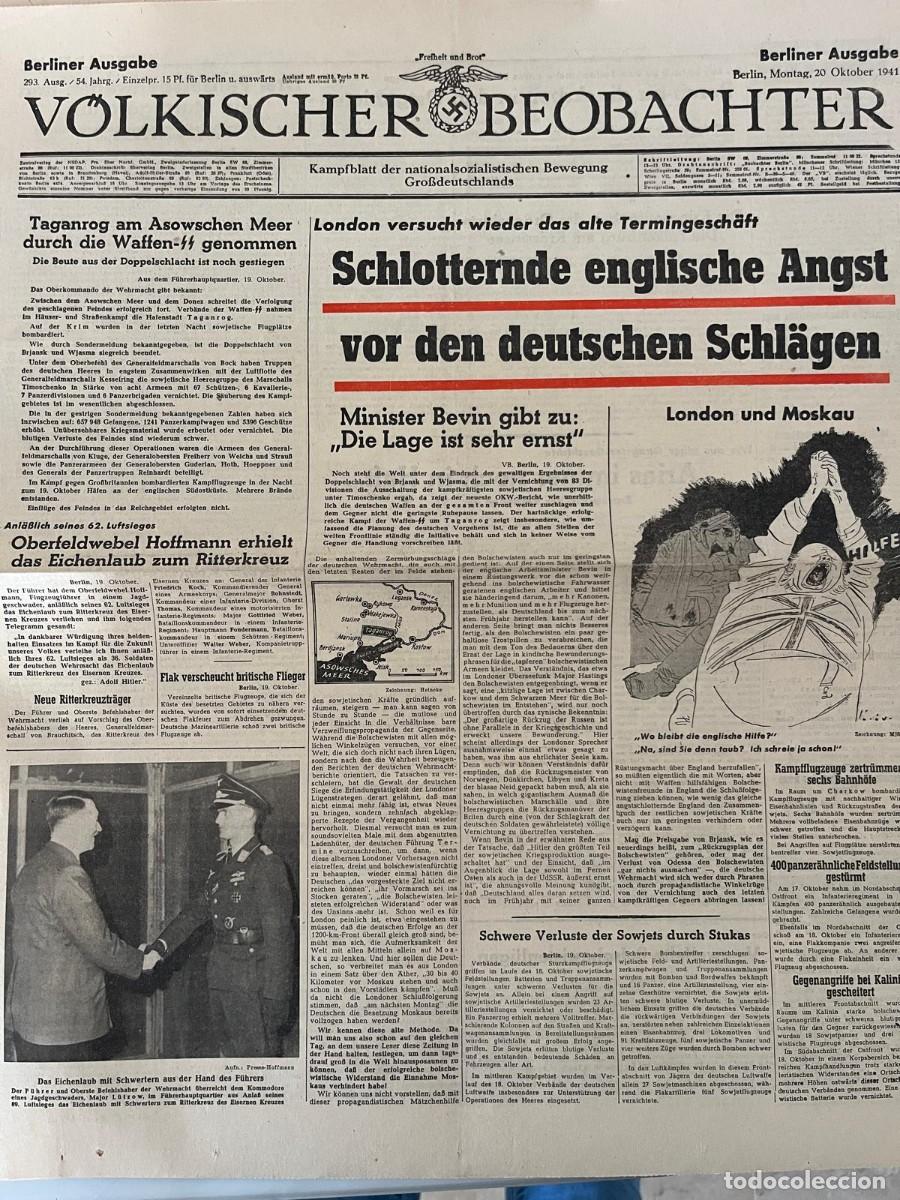 Militaria: Peri&oacute;dico V&ouml;lkischer Beobachter Berl&iacute;n 1941 IIWW