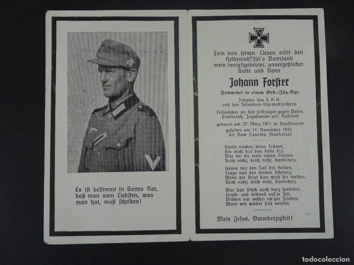 Militaria: ANTIGUA ESQUELA DOBLE, SOLDADO ALEM&Aacute;N NAZI, VER FOTOS