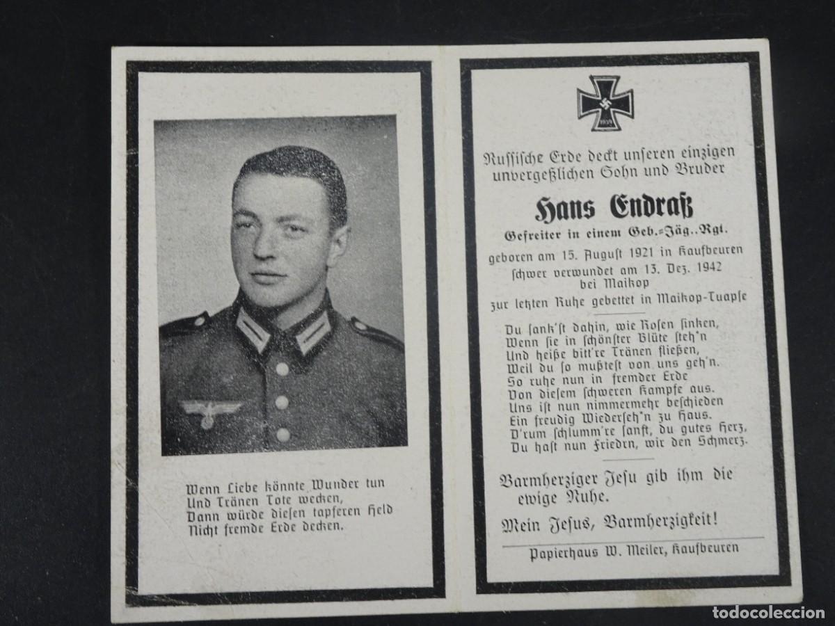 Militaria: ANTIGUA ESQUELA DOBLE, SOLDADO ALEM&Aacute;N NAZI, VER FOTOS