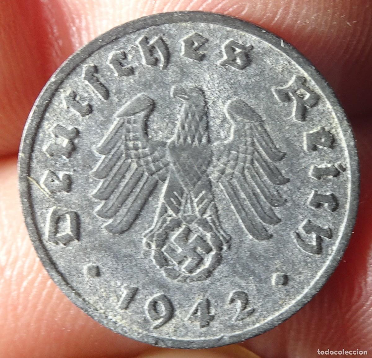 Militaria: ANTIGUA MONEDA 1 REICHSPFENNIG 1942, NAZI, ESV&Aacute;STICA, SWASTIKA, II GUERRA MUNDIAL, VER FOTOS