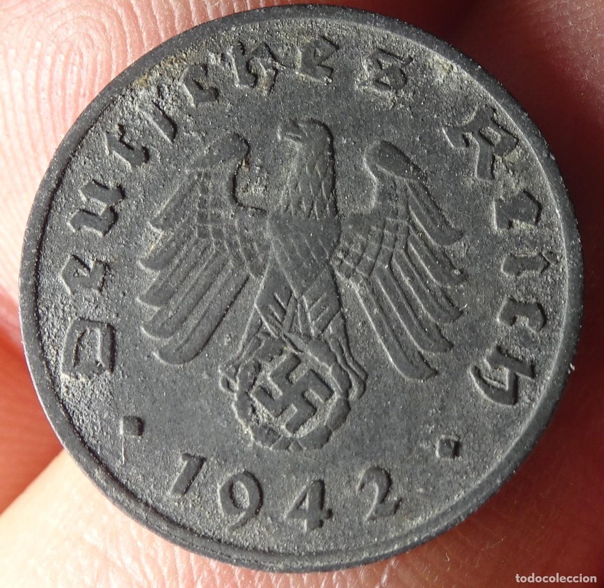 Militaria: ANTIGUA MONEDA 1 REICHSPFENNIG 1942, NAZI, ESV&Aacute;STICA, SWASTIKA, II GUERRA MUNDIAL, VER FOTOS