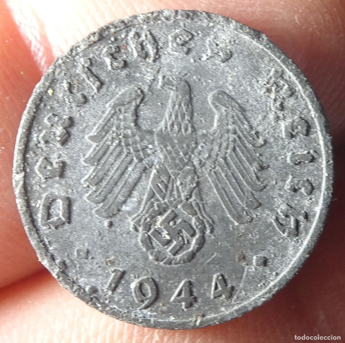 Militaria: ANTIGUA MONEDA 1 REICHSPFENNIG 1944, NAZI, ESV&Aacute;STICA, SWASTIKA, II GUERRA MUNDIAL, VER FOTOS