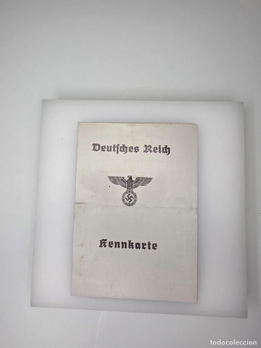 Militaria: Kennkarte alemana original 1942 de identidad civil, documento del Tercer Reich II Guerra Mundial