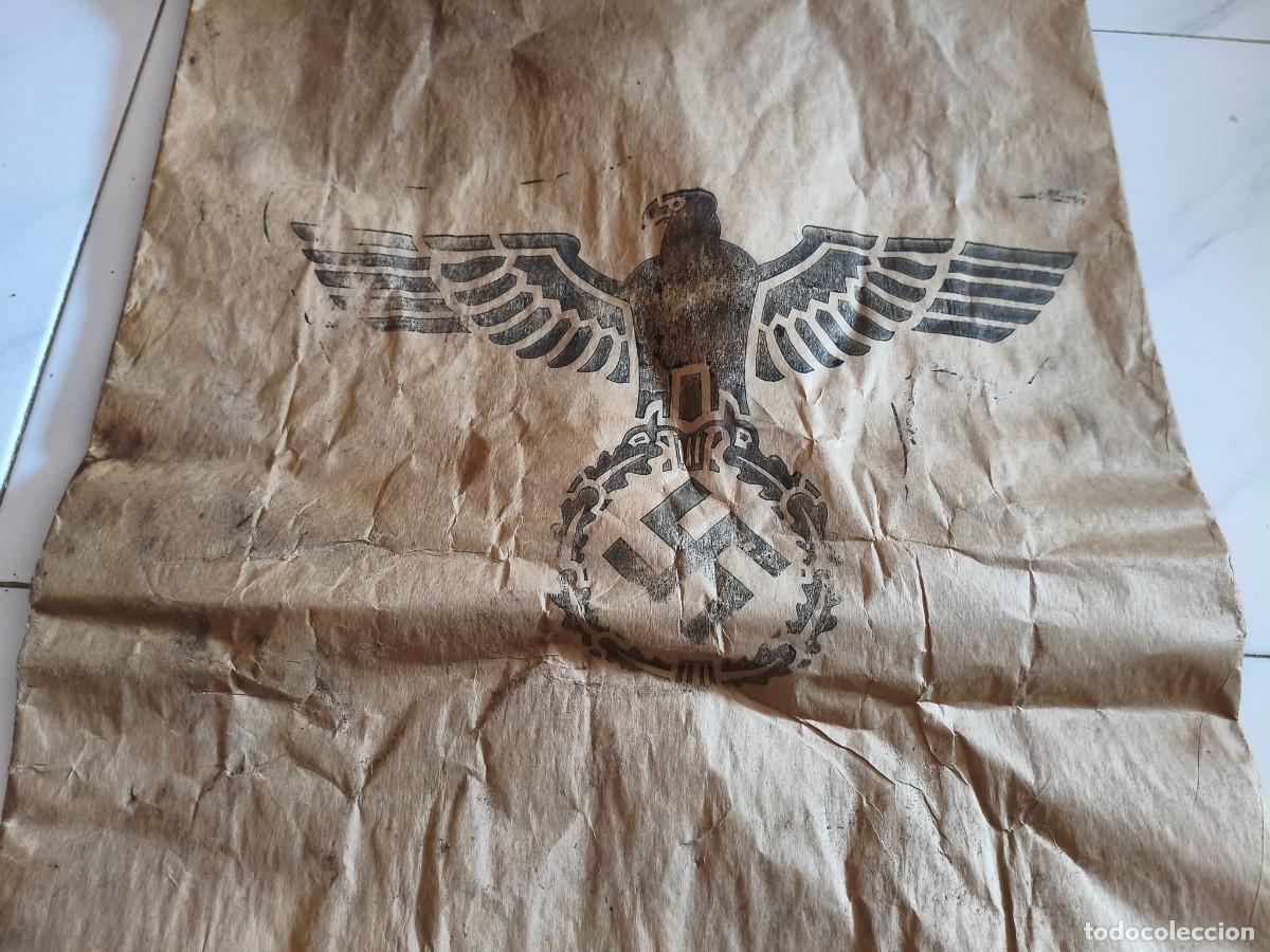 Militaria: Bolsa alemana / Saco de papel grueso. 1944. Bolsa de suministros del ej&eacute;rcito. Original.