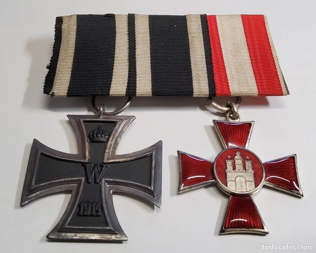 Militaria: PASADOR CON CRUZ DE HIERRO DE 2&ordf; CLASE 1914 Y LIGA HANSE&Aacute;TICA DE ALEMANIA.1&ordf; GUERRA MUNDIAL