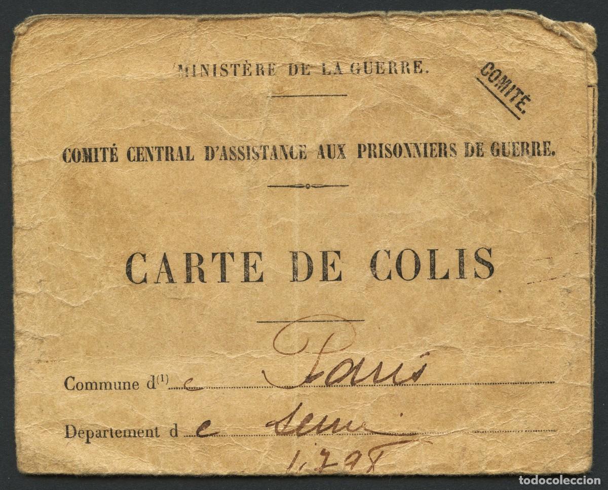 Militaria: FRANCIA, TARJETA PAQUETE, COMIT&Eacute; ASISTENCIA A LOS PRISIONEROS DE GUERRA, 1942