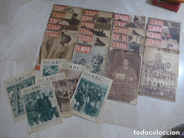 Militaria: Gran lote revistas antiguas de epoca II guerra mundial. Semana, ABC, Tempo. 1939 y 40s.
