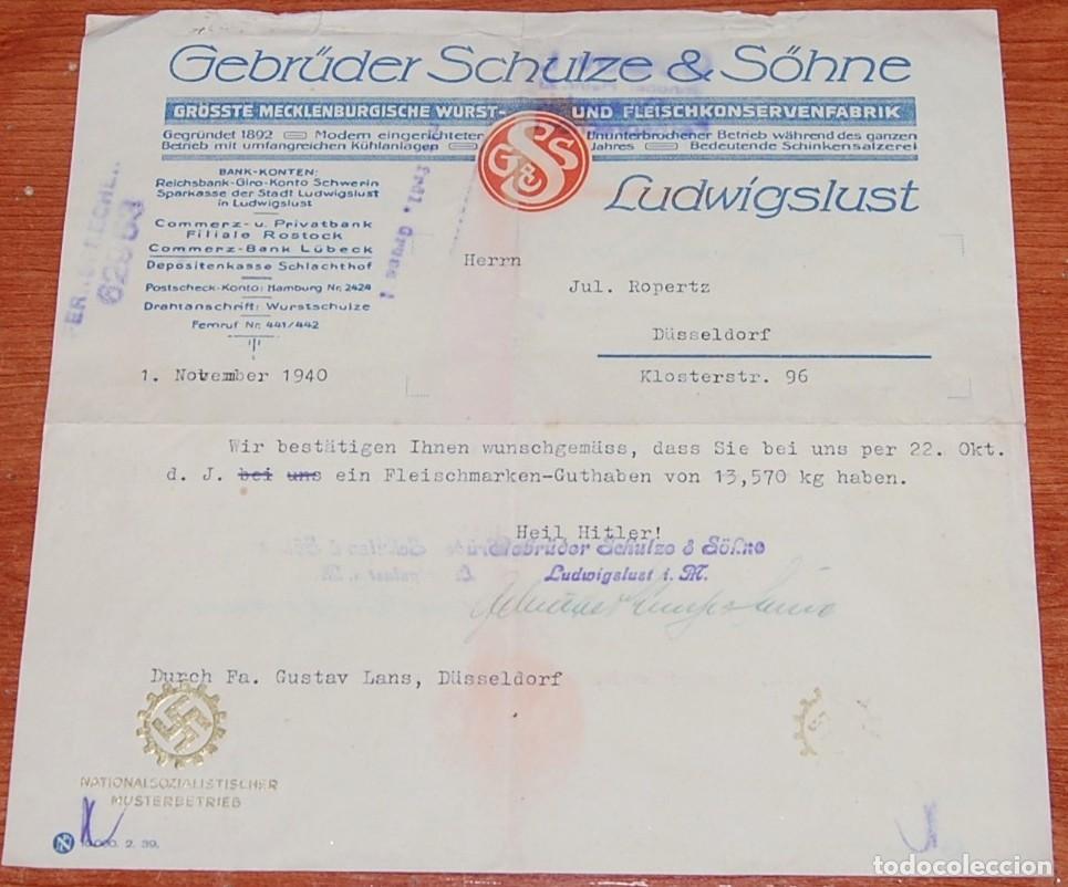 Militaria: CARTA DE FABRICA ALEMANA CON SELLO DE EMPRESA MODELICA DEL TERCER REICH