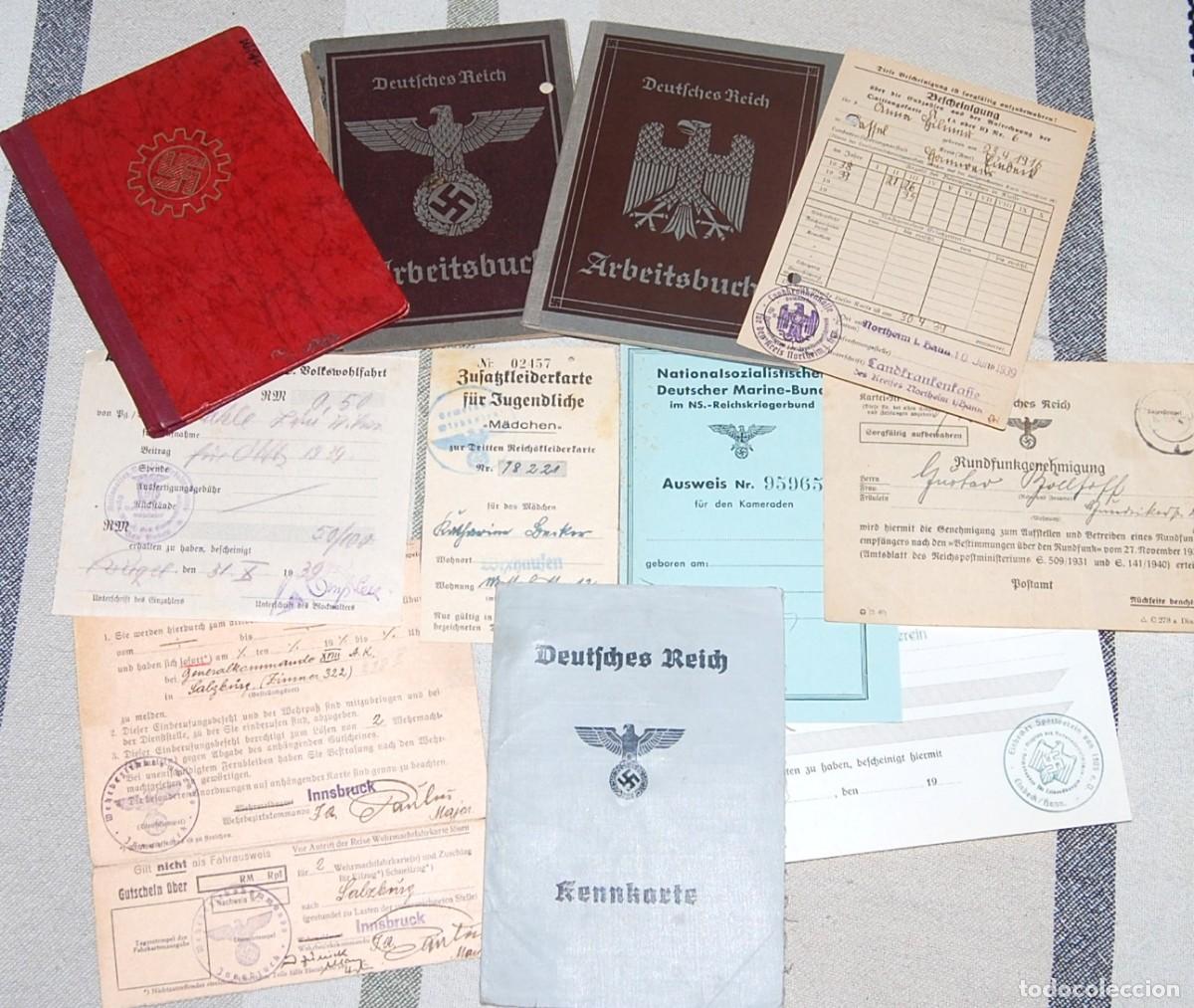 Militaria: CONJUNTO DOCUMENTOS DEL PERIODO DEL TERCER REICH ALEM&Aacute;N
