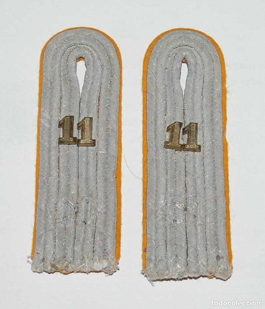 Militaria: CHARRETERAS DE ALFEREZ (LEUTNANT) DE REG. 11 DE CABALLERIA DE LA WEHRMACHT HEER
