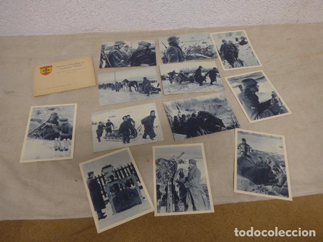 Militaria: Antigua coleccion completa de 12 postales, Los voluntarios espa&ntilde;oles en invierno ruso, Division azul