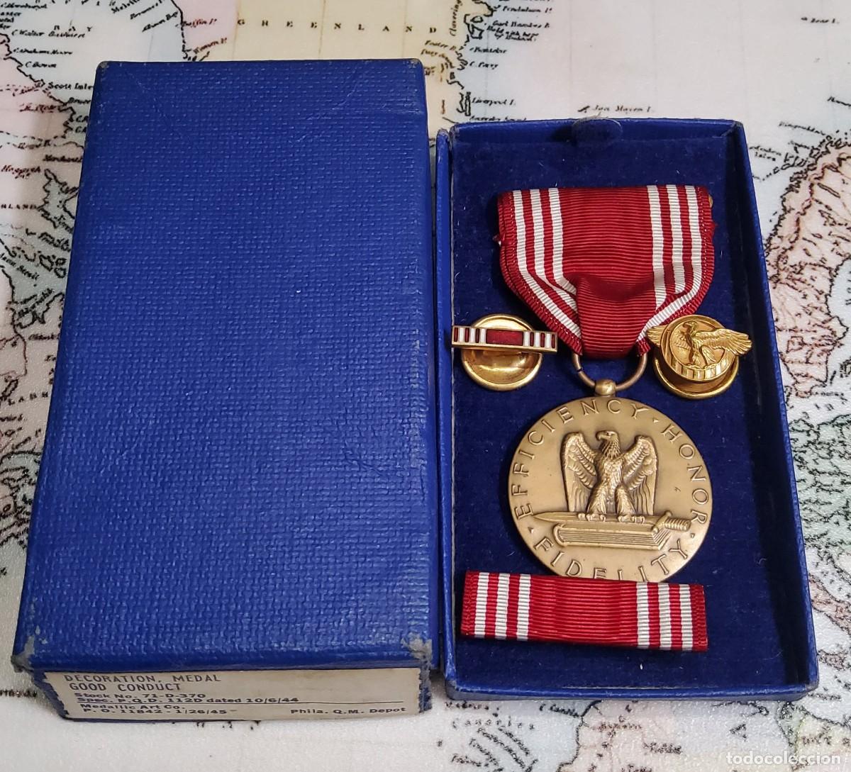 Military Antiques: MEDALLA Y DISTINTIVOS DE BUENA CONDUCTA DEL EJERCITO DE LOS ESTADOS UNIDOS.2&ordf; GUERRA MUNDIAL.