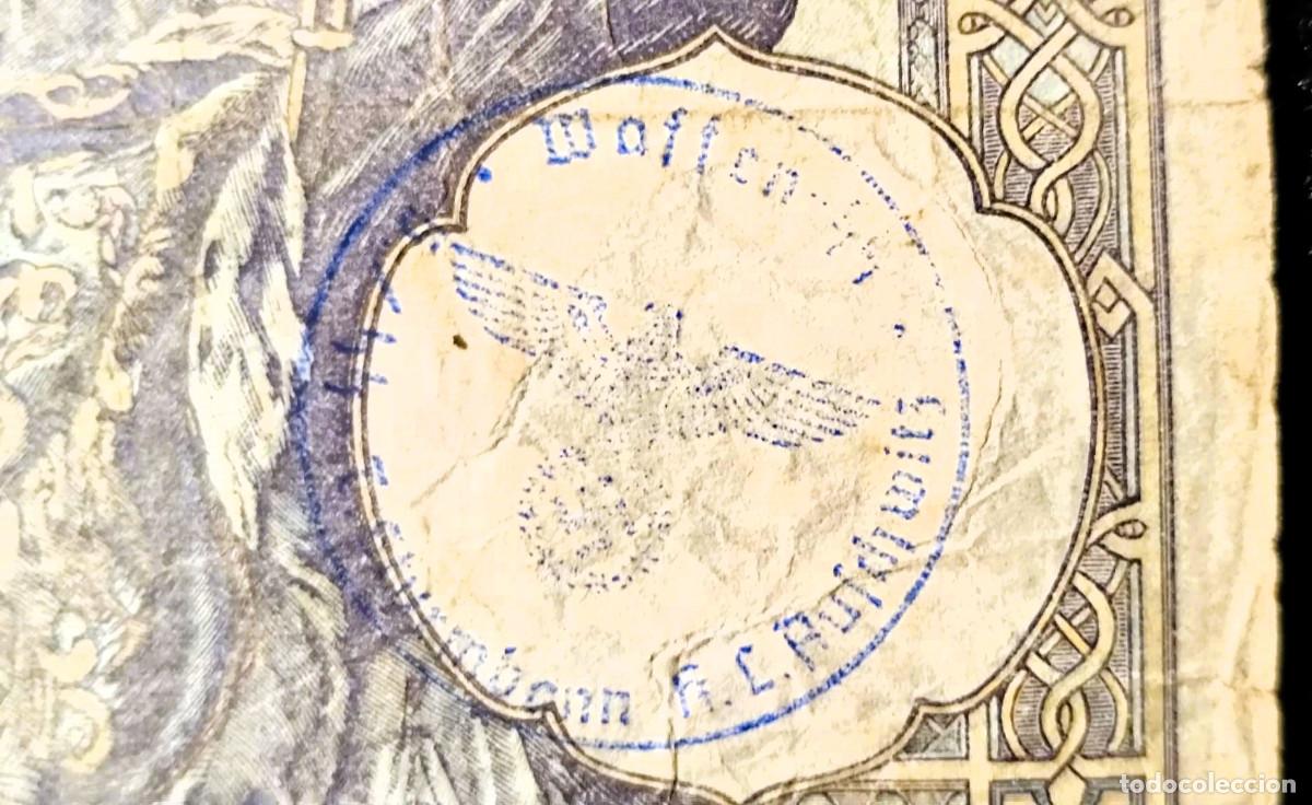 Militaria: Serbia 100 Dinar 1941 Ocupaci&oacute;n Alemana Sello Waffen‑SS Lublin K.L. Majdanek WWII Raro; Lote 2346