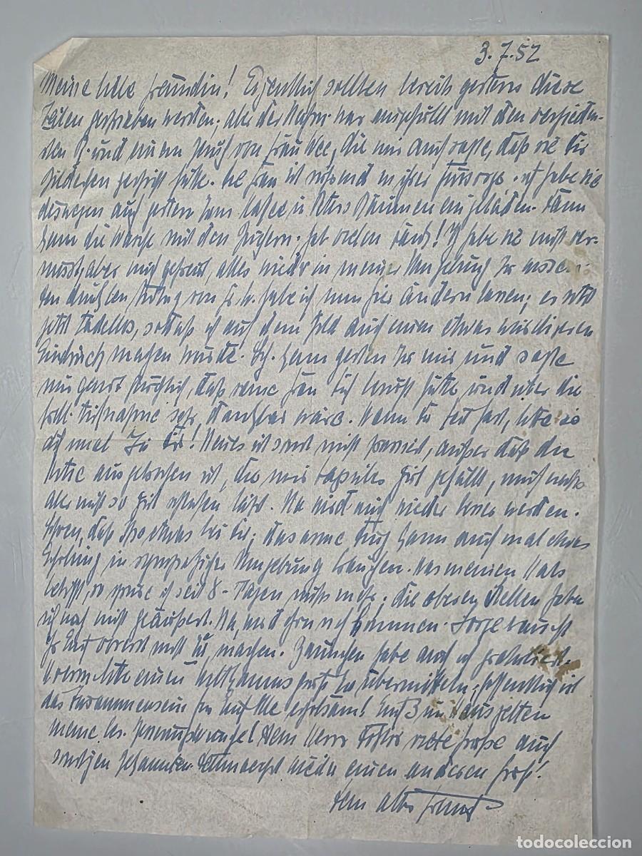 Militaria: Carta manuscrita original Albert Kesselring 1952 desde prisi&oacute;n IIWW III REICH, aut&oacute;grafo hist&oacute;rico