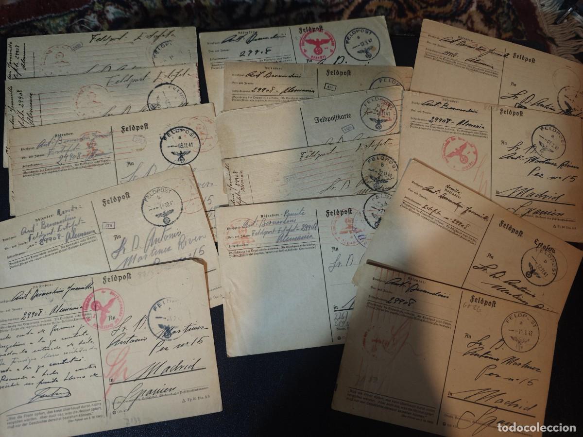Militaria: Divisi&oacute;n azul II guerra mundial lote postales correspomdemcia Alemania Espa&ntilde;a