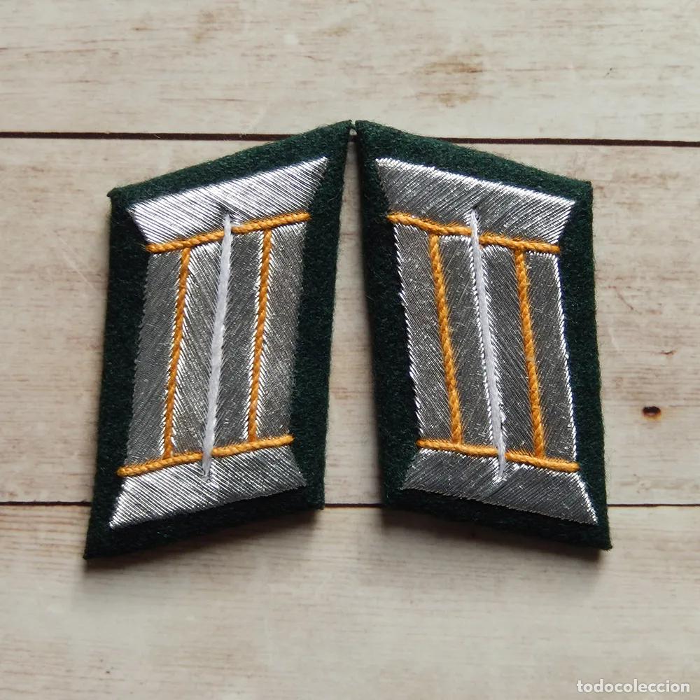 Militaria: Parches de cuello para oficiales de art&iacute;lleria costera